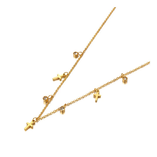 zierliche Kette mit kleinen Anhängern