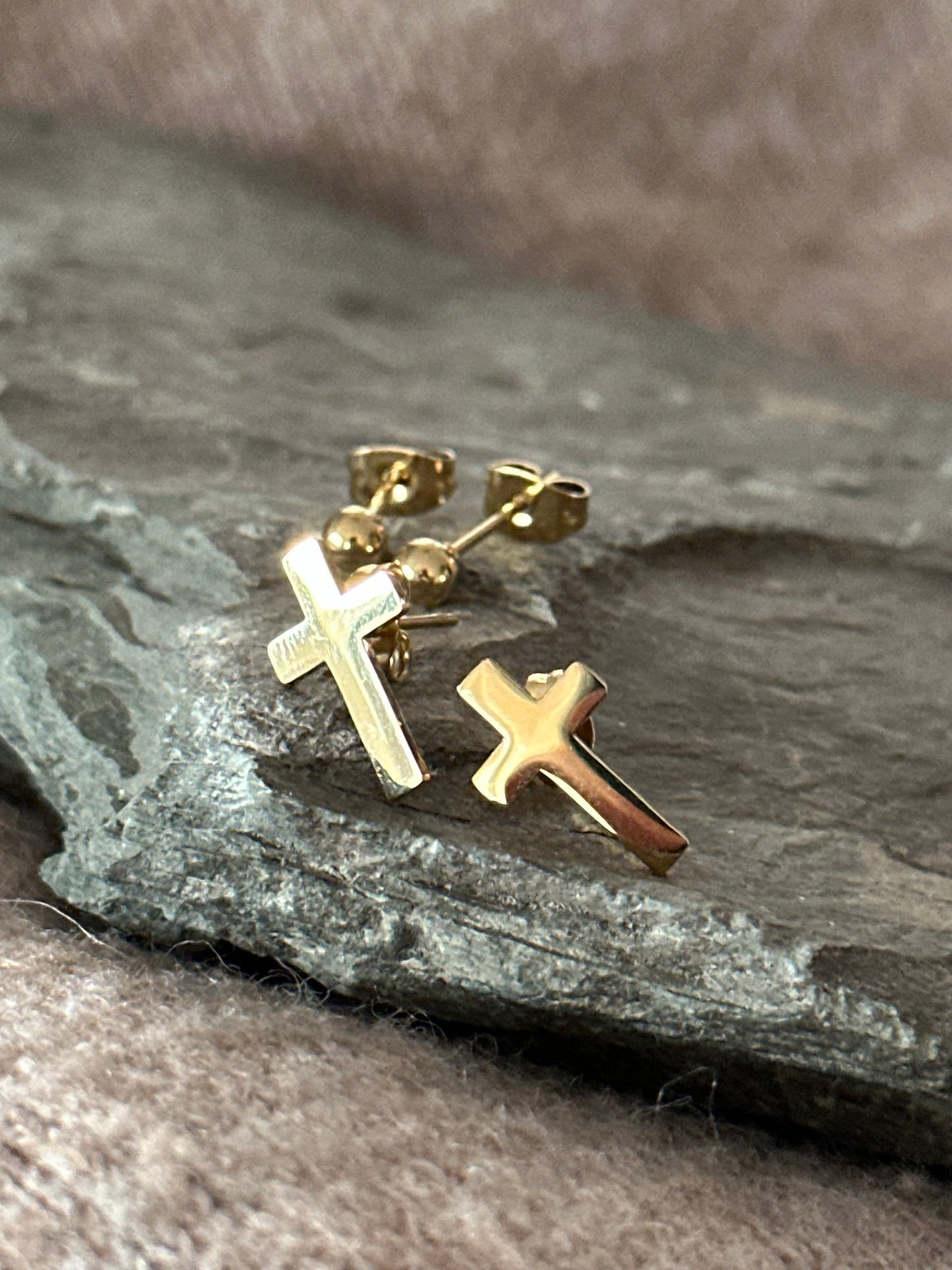 Ohrstecker-Set Kreuz und Perle