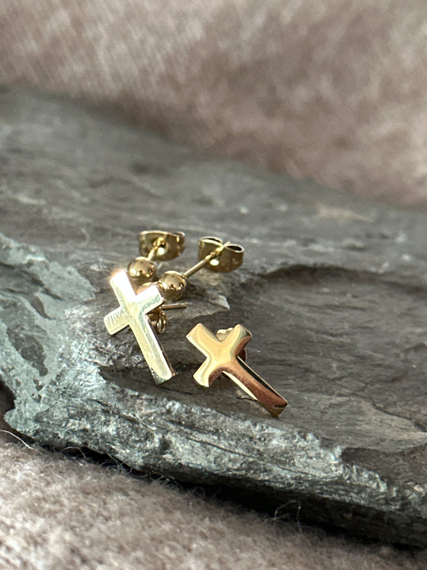 Ohrstecker-Set Kreuz und Perle