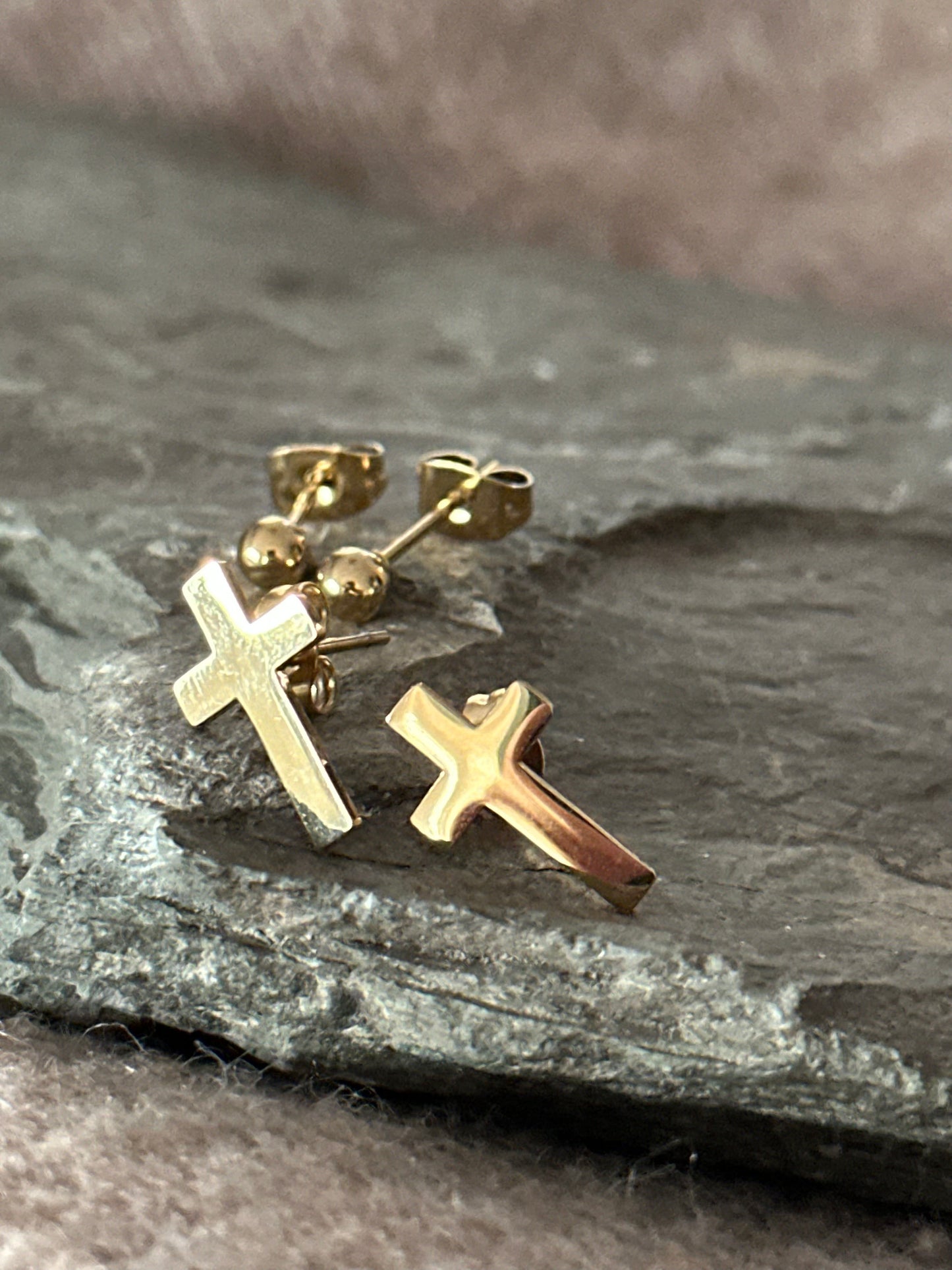 Ohrstecker-Set Kreuz und Perle