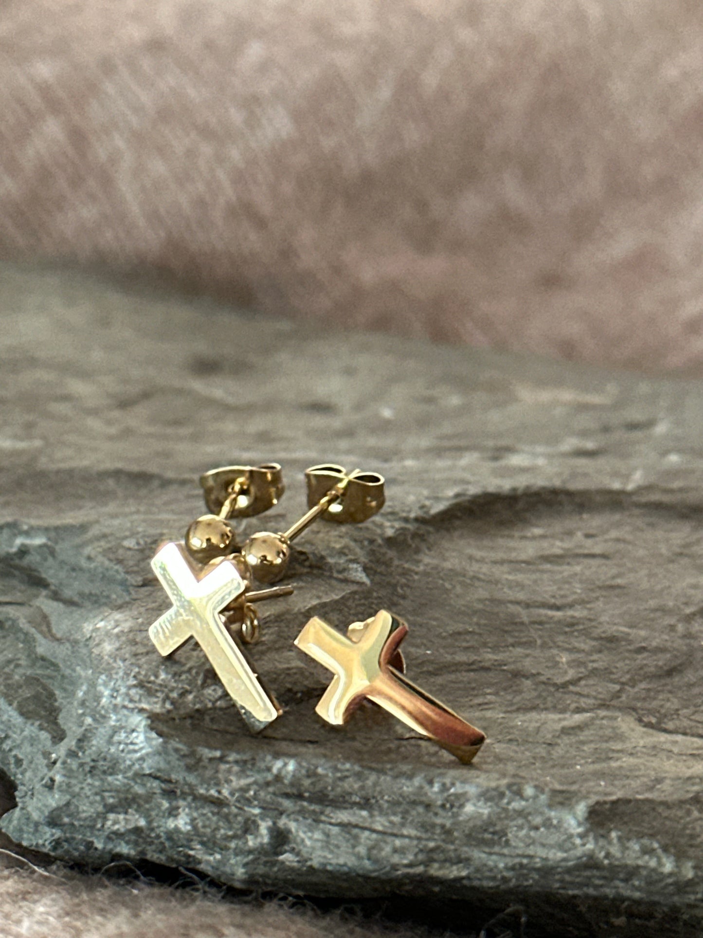 Ohrstecker-Set Kreuz und Perle