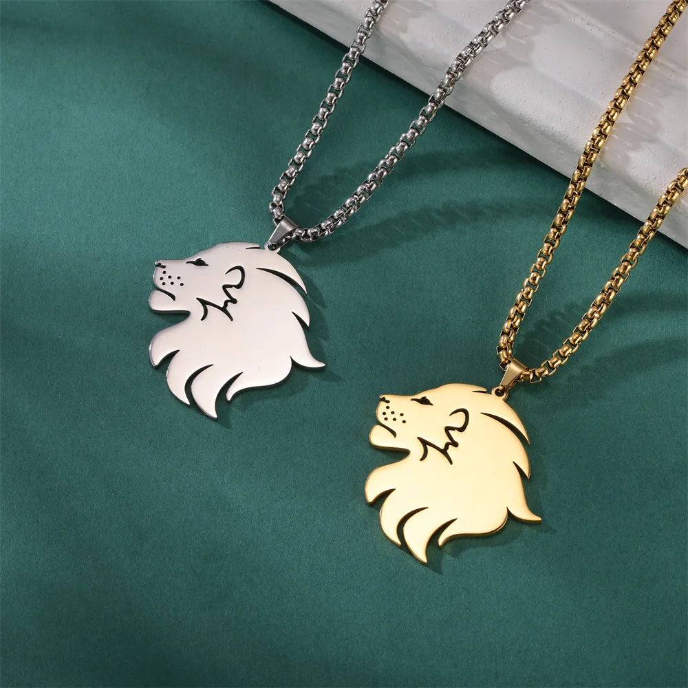 Kette mit Anhänger "Löwenkopf"