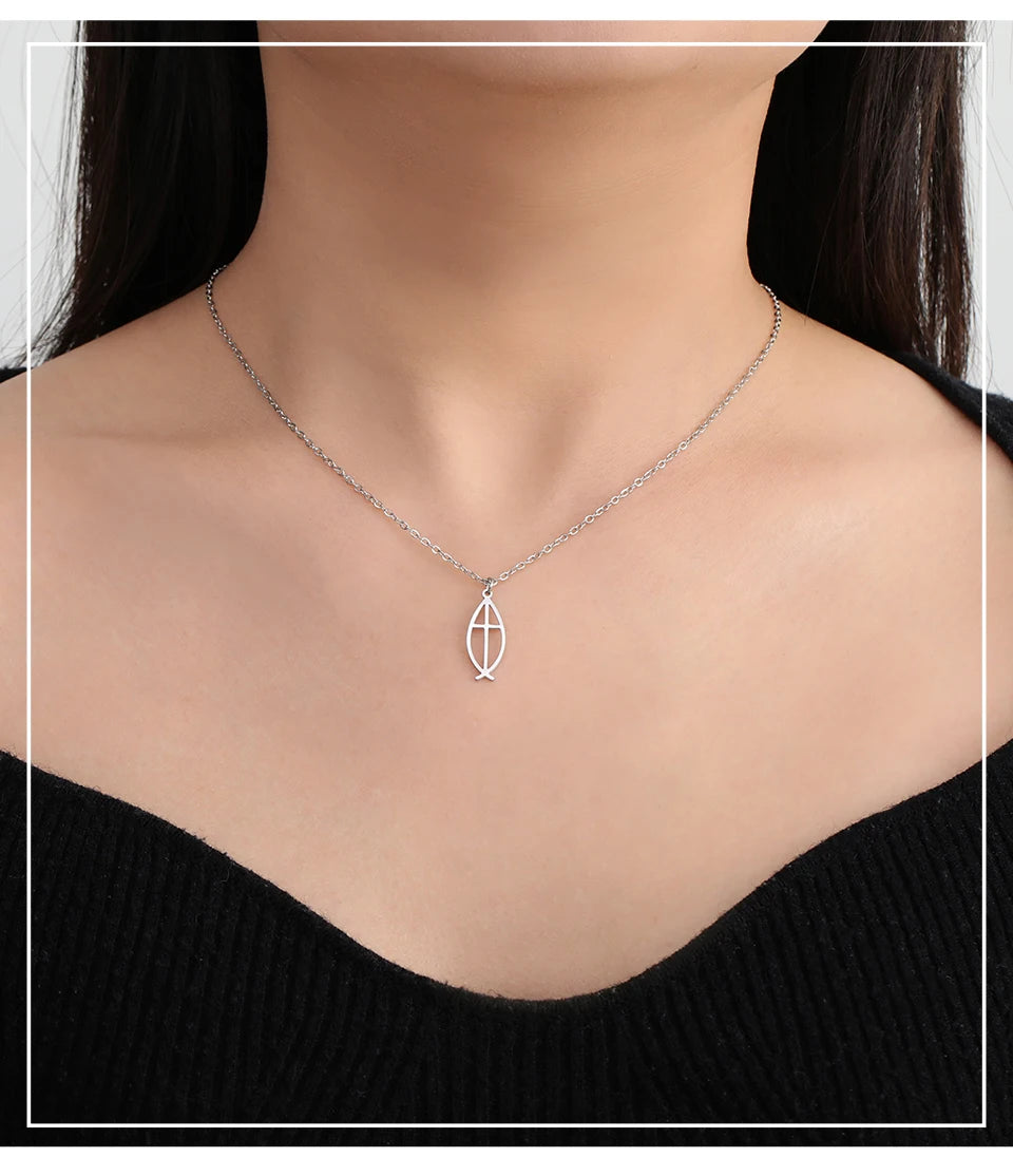 Kette "Ichthys mit Kreuz"