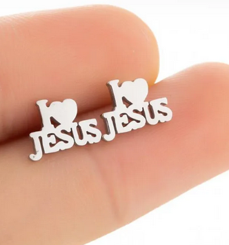 Ohrstecker "I love Jesus"