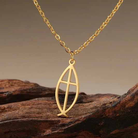 Kette "Ichthys mit Kreuz"