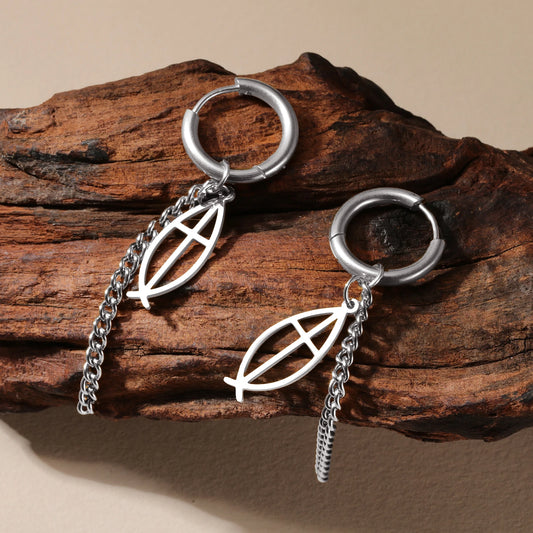 Ohrringe "Ichthys mit Kreuz"