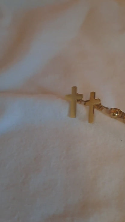 Ohrstecker-Set Kreuz und Perle